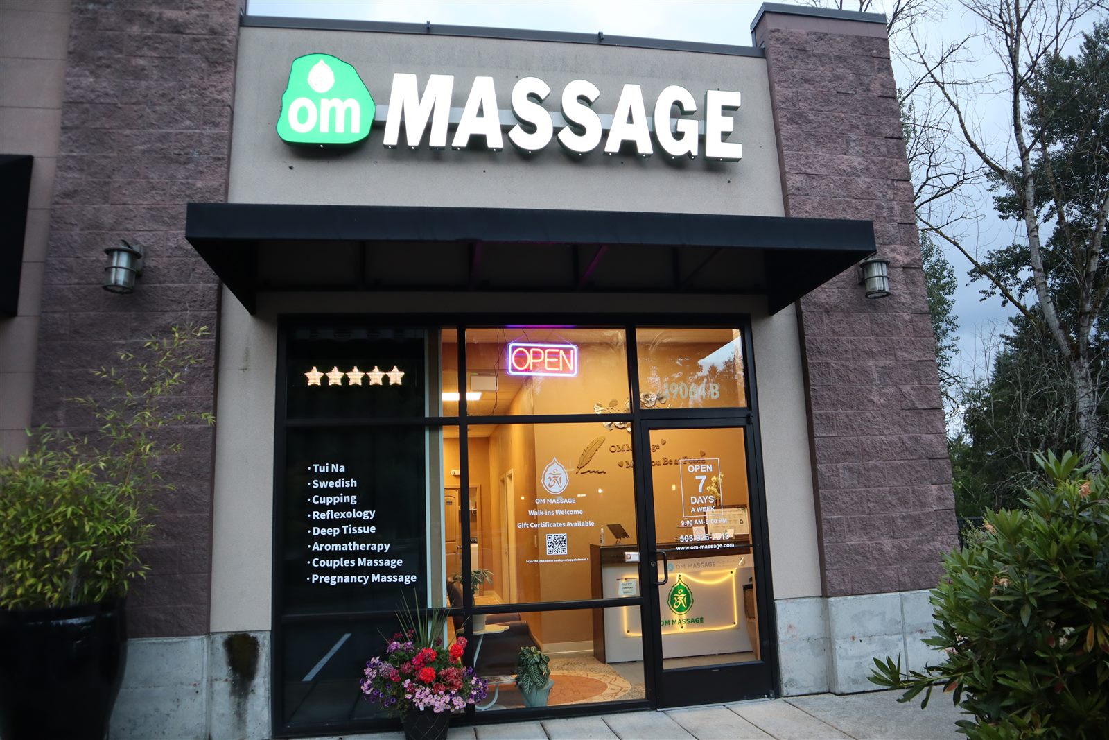 OM Massage studio at 19064B Willamette Drive in West Linn
